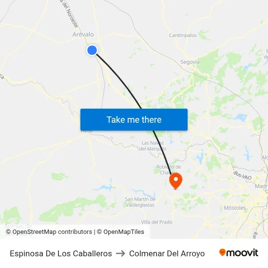 Espinosa De Los Caballeros to Colmenar Del Arroyo map