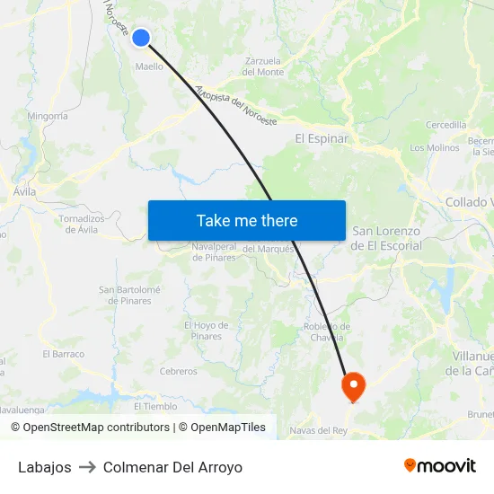 Labajos to Colmenar Del Arroyo map