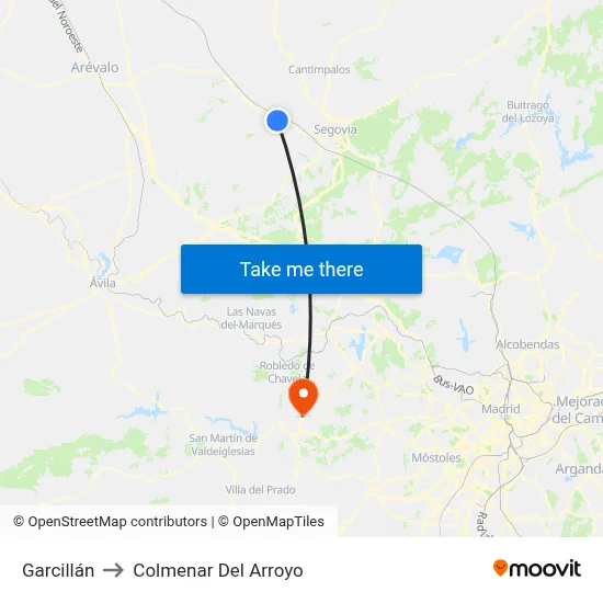 Garcillán to Colmenar Del Arroyo map