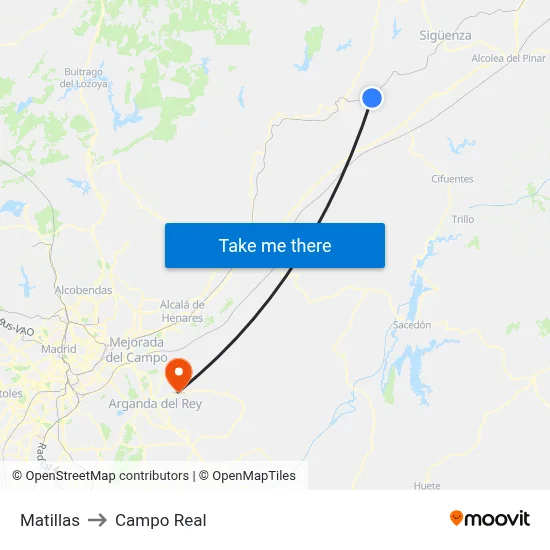 Matillas to Campo Real map