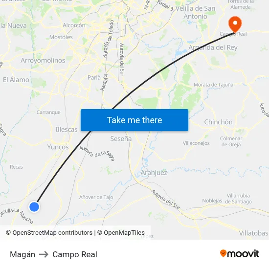 Magán to Campo Real map