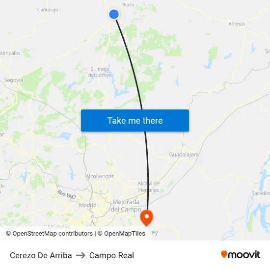 Cerezo De Arriba to Campo Real map