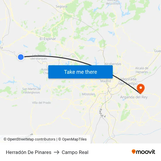 Herradón De Pinares to Campo Real map