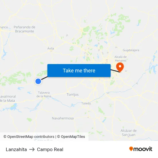 Lanzahíta to Campo Real map