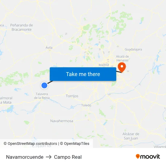 Navamorcuende to Campo Real map