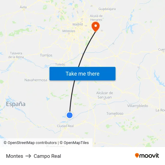 Montes to Campo Real map
