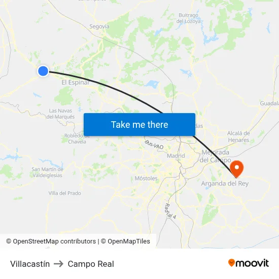 Villacastín to Campo Real map