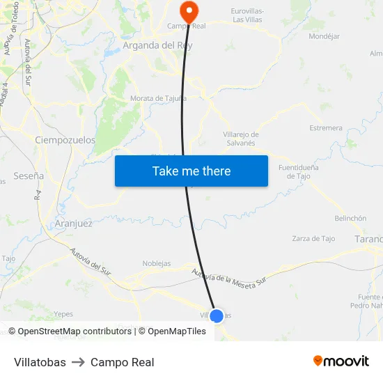Villatobas to Campo Real map