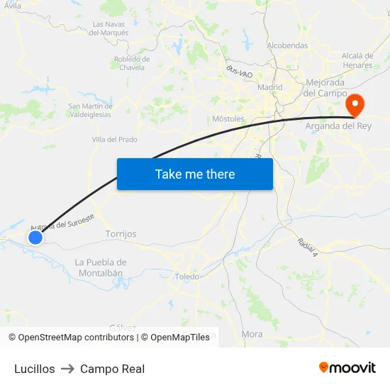Lucillos to Campo Real map