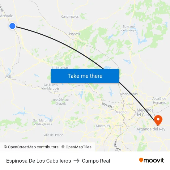 Espinosa De Los Caballeros to Campo Real map