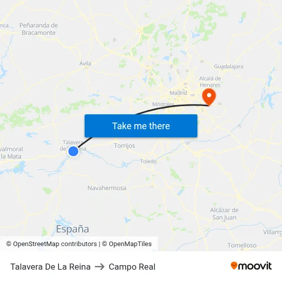 Talavera De La Reina to Campo Real map