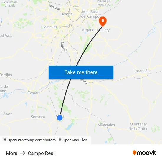 Mora to Campo Real map