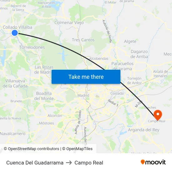 Cuenca Del Guadarrama to Campo Real map