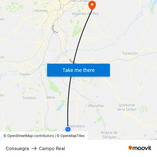 Consuegra to Campo Real map