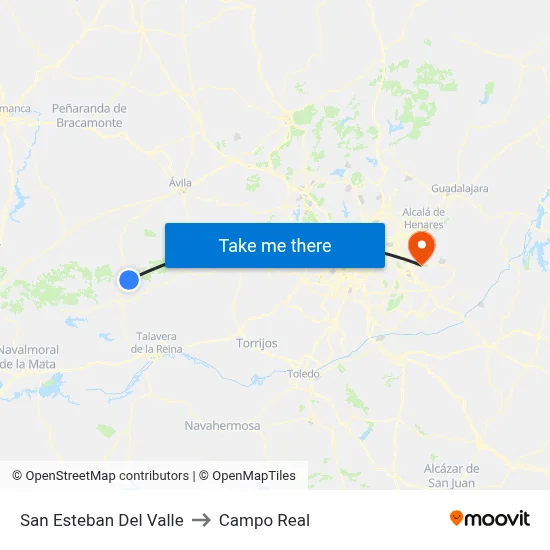 San Esteban Del Valle to Campo Real map