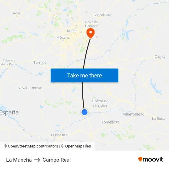 La Mancha to Campo Real map