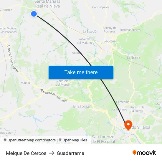Melque De Cercos to Guadarrama map