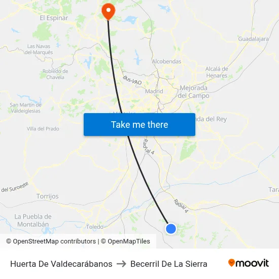 Huerta De Valdecarábanos to Becerril De La Sierra map