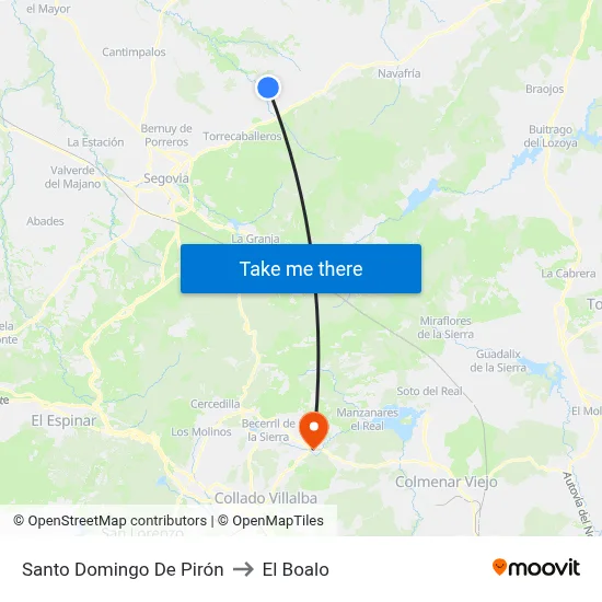 Santo Domingo De Pirón to El Boalo map