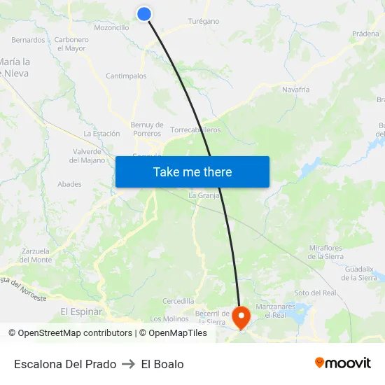 Escalona Del Prado to El Boalo map