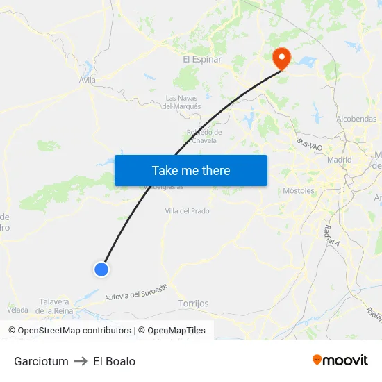 Garciotum to El Boalo map