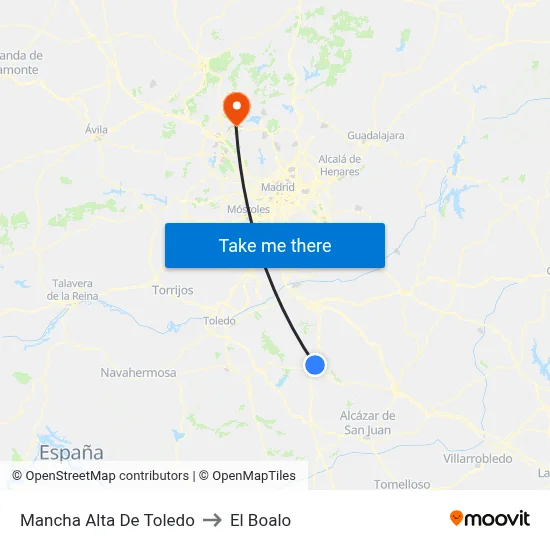 Mancha Alta De Toledo to El Boalo map