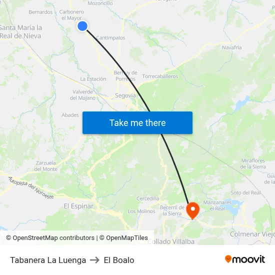 Tabanera La Luenga to El Boalo map