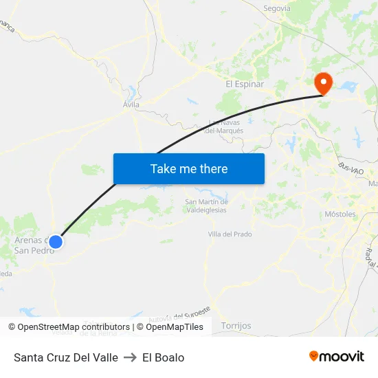 Santa Cruz Del Valle to El Boalo map