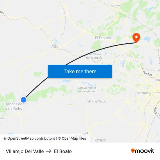 Villarejo Del Valle to El Boalo map