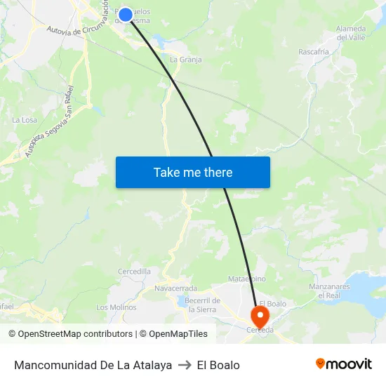 Mancomunidad De La Atalaya to El Boalo map