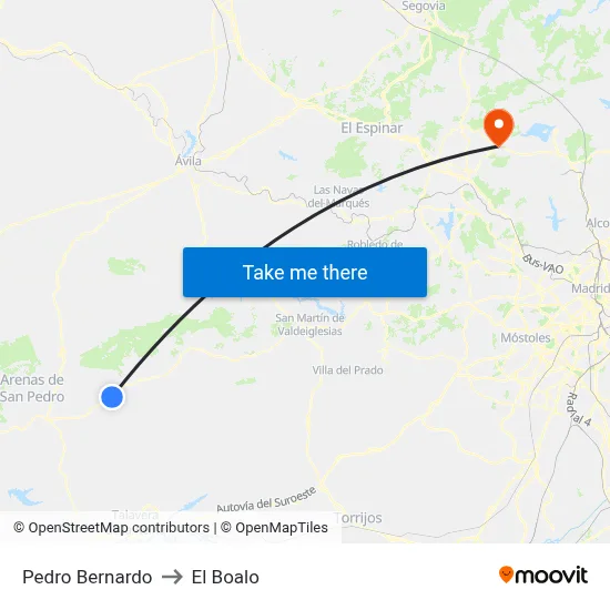 Pedro Bernardo to El Boalo map
