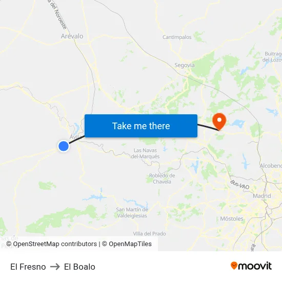 El Fresno to El Boalo map