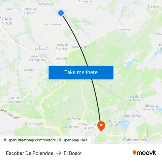 Escobar De Polendos to El Boalo map