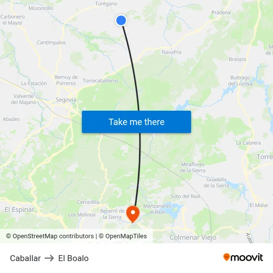 Caballar to El Boalo map