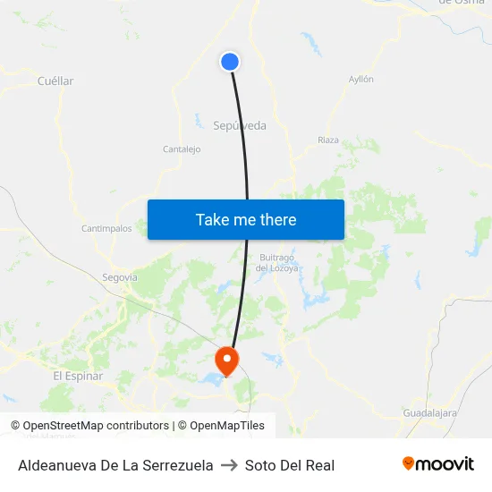 Aldeanueva De La Serrezuela to Soto Del Real map