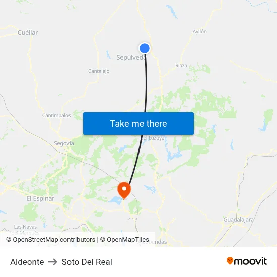 Aldeonte to Soto Del Real map