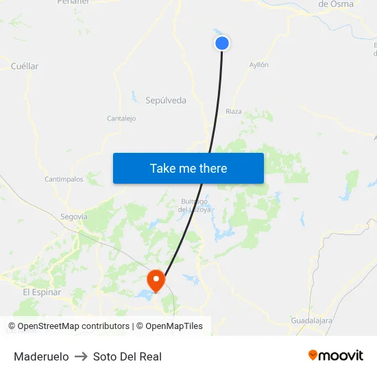 Maderuelo to Soto Del Real map