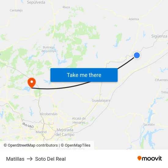 Matillas to Soto Del Real map