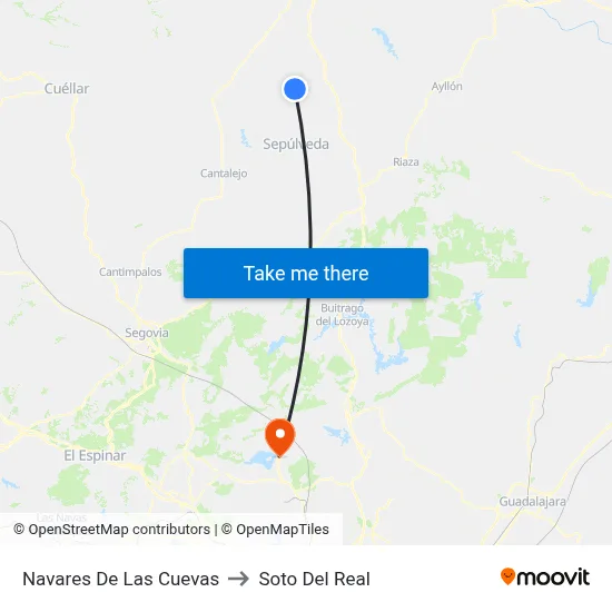 Navares De Las Cuevas to Soto Del Real map