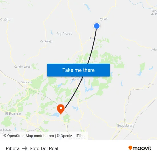 Ribota to Soto Del Real map