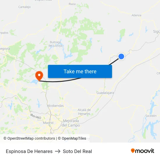 Espinosa De Henares to Soto Del Real map