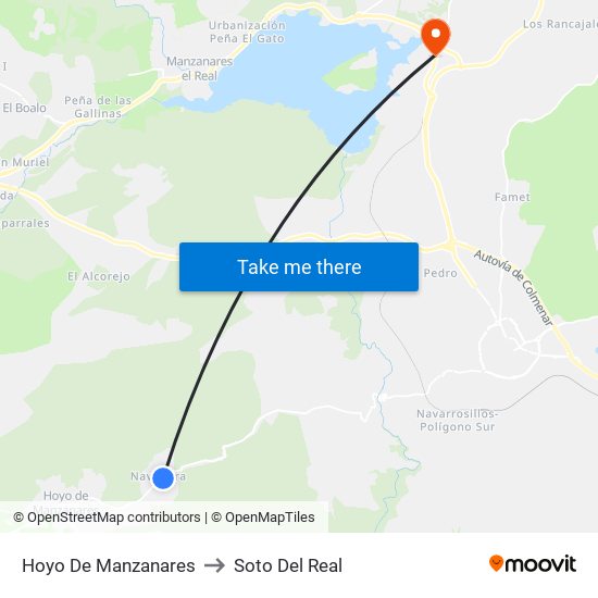 Hoyo De Manzanares to Soto Del Real map