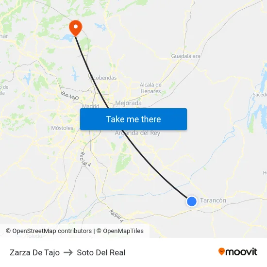 Zarza De Tajo to Soto Del Real map