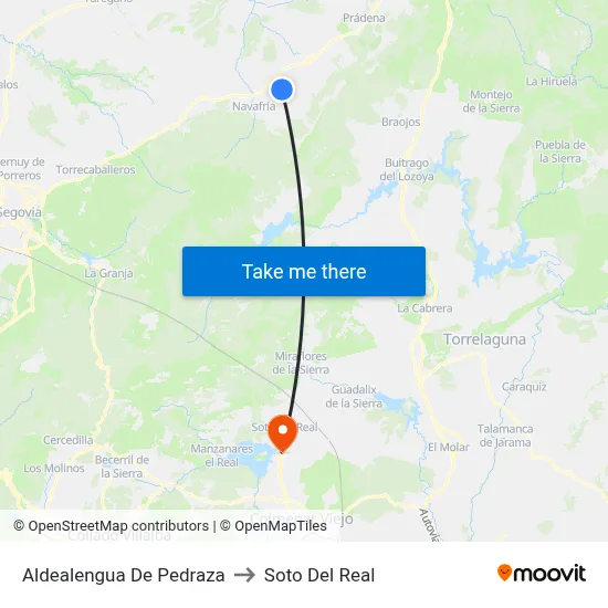 Aldealengua De Pedraza to Soto Del Real map
