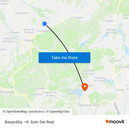 Basardilla to Soto Del Real map