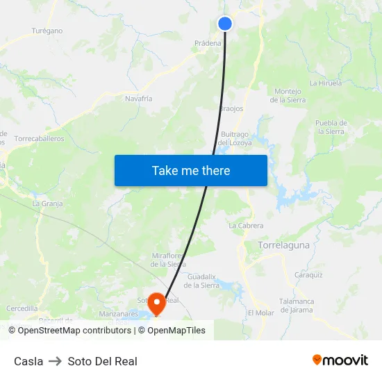 Casla to Soto Del Real map