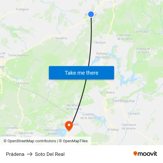 Prádena to Soto Del Real map
