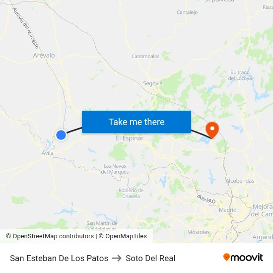 San Esteban De Los Patos to Soto Del Real map
