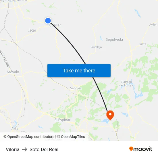 Viloria to Soto Del Real map