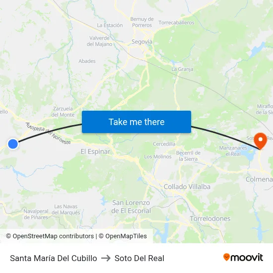 Santa María Del Cubillo to Soto Del Real map
